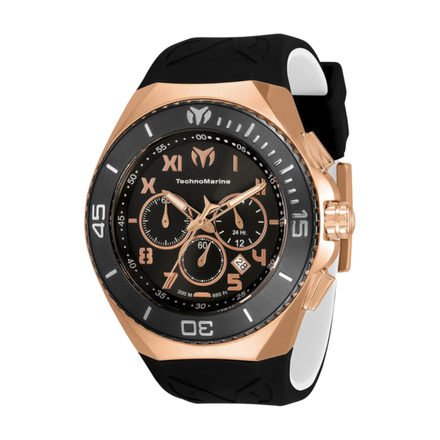 RELOJ DEPORTIVO PARA HOMBRE TECHNOMARINE MANTA TM-220007 – NEGRO Y ORO ROSA