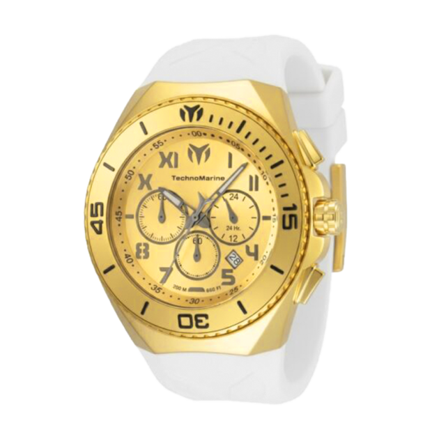 RELOJ DEPORTIVO PARA HOMBRE TECHNOMARINE MANTA TM-225020 – BLANCO Y DORADO