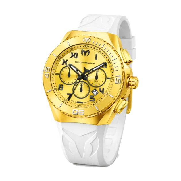 RELOJ DEPORTIVO PARA HOMBRE TECHNOMARINE MANTA TM-225020 – BLANCO Y DORADO